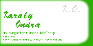 karoly ondra business card